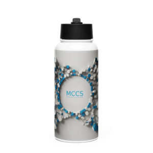 Stainless steel water bottle with a straw lid